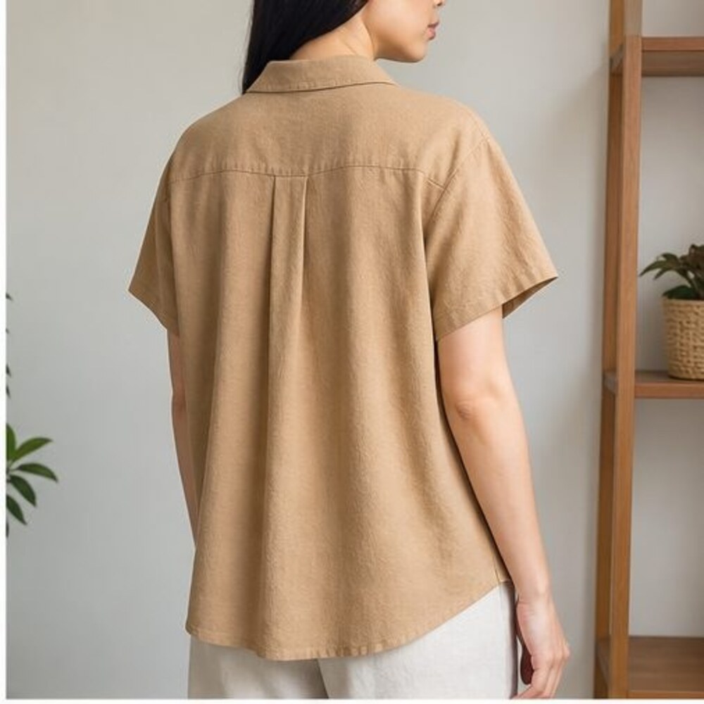 Camel Peplum Top - Picture 3 of 6